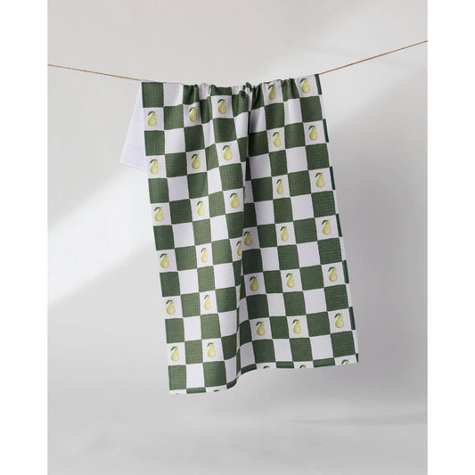 Pear Checker Geometry Tea Towel