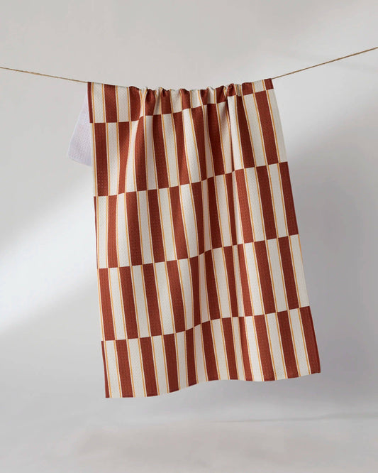 Harvest Stripe Geometry Tea Towel