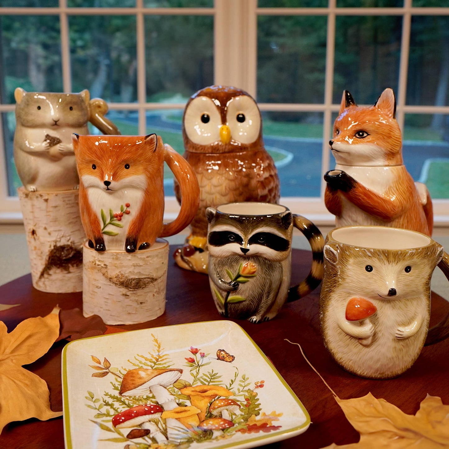 Woodland Critters Fall Mugs 16 oz.