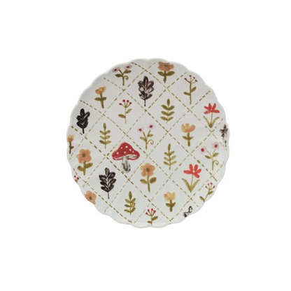 Hand-Painted Patchwork Ceramic Plates