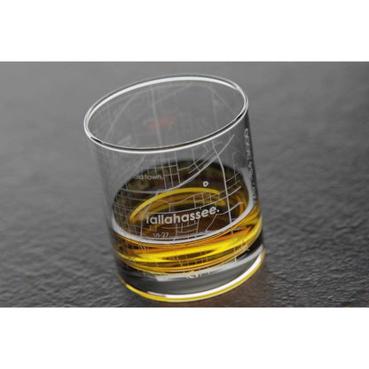 Tallahassee Florida State University College Town Etched Whiskey Rocks Glass - 11 oz