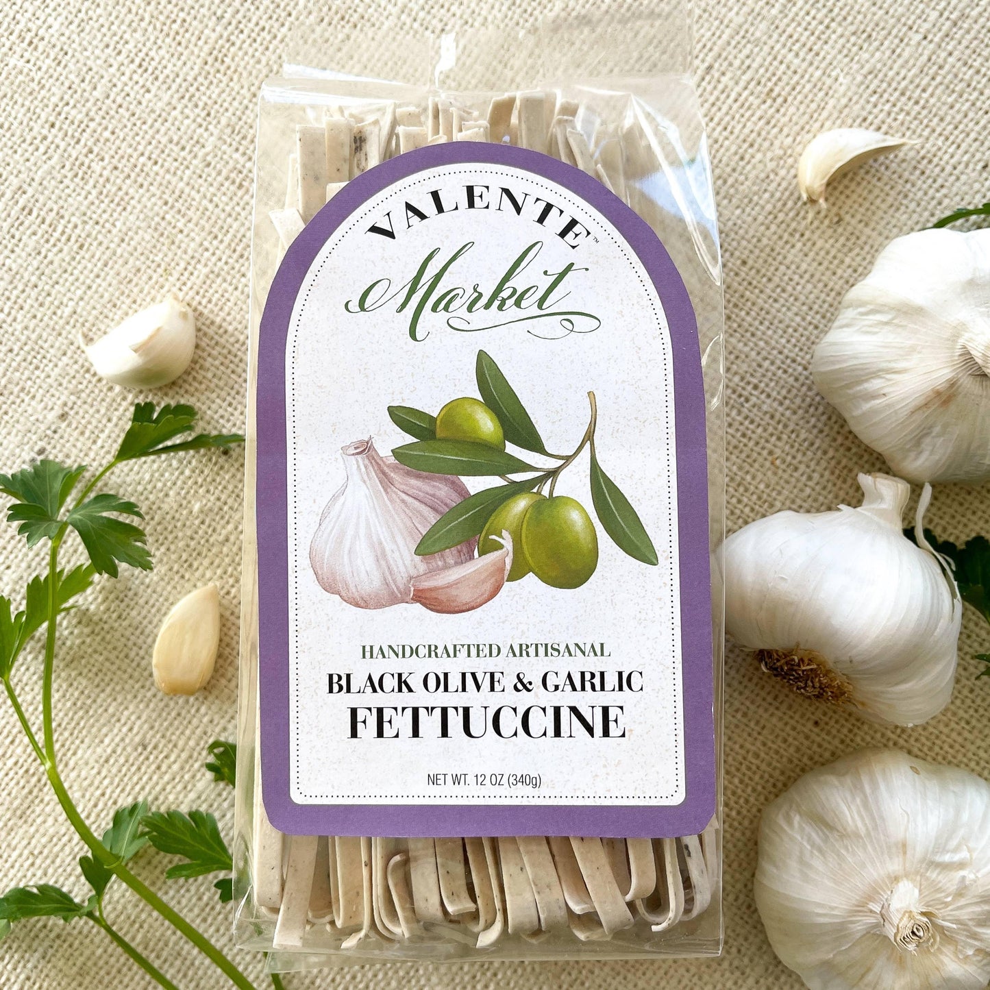 Black Olive and Garlic Fettuccine