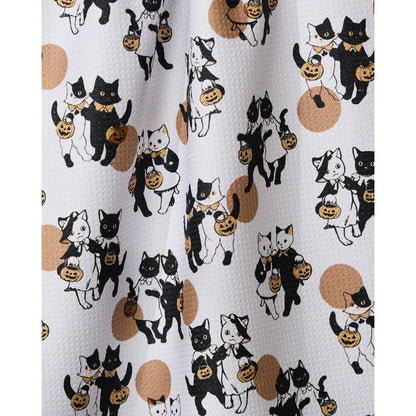 Halloween Date Geometry Tea Towel