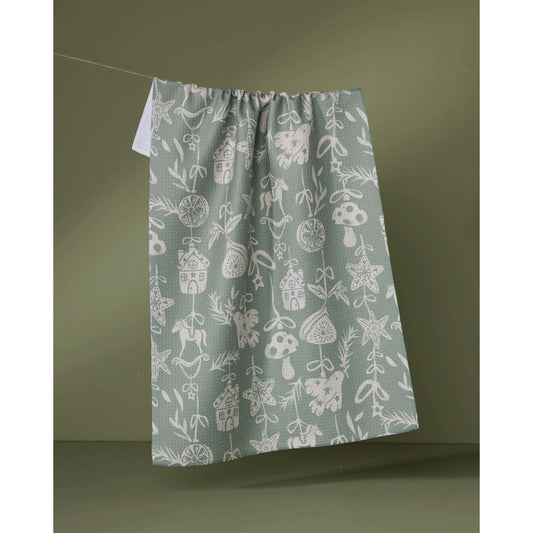 Cozy Ornaments Tea Towel