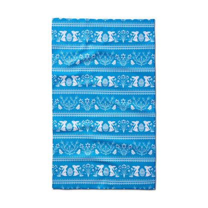 Delft Blue Easter Stripe Tea Towel