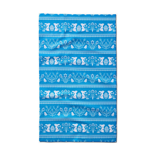 Delft Blue Easter Stripe Tea Towel