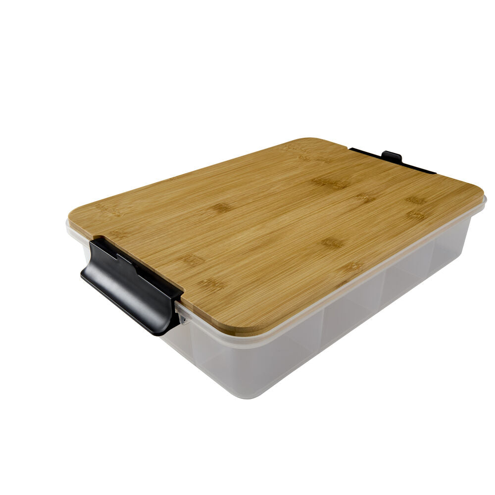 Snacklebox with Locking Bamboo Cutting Board Lid