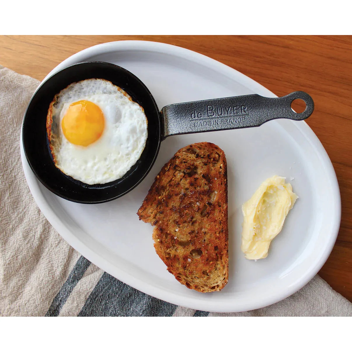 Blue Carbon Steel Egg & Pancake Pan