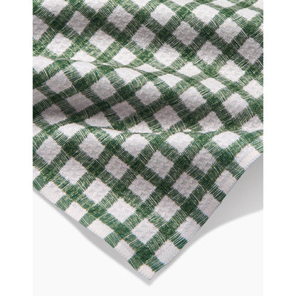 Fireside Plaid Green Geometry Bar Towel