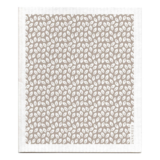 Swedish Dishcloth - Mini Leaves - Grey