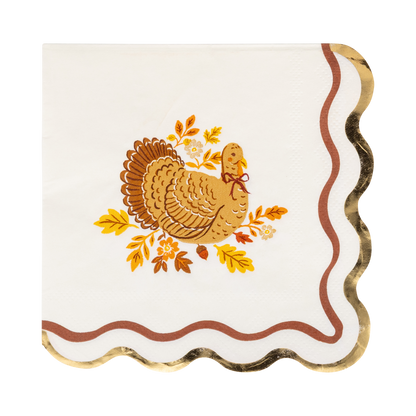 Harvest Turkey Cocktail Paper Napkins