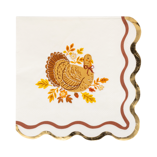 Harvest Turkey Cocktail Paper Napkins