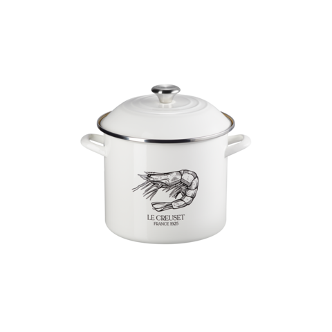 Le Creuset Eos Traditional Stockpot Shrimp 10 Qt White Signature Stainless Steel