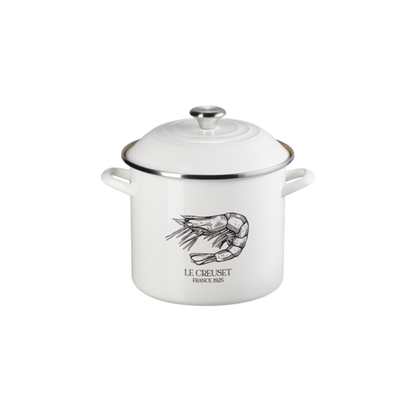Le Creuset Eos Traditional Stockpot Shrimp 10 Qt White Signature Stainless Steel