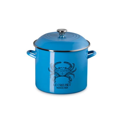 Le Creuset Eos Traditional Stockpot Blue Crab 16 Qt Signature Stainless Steel