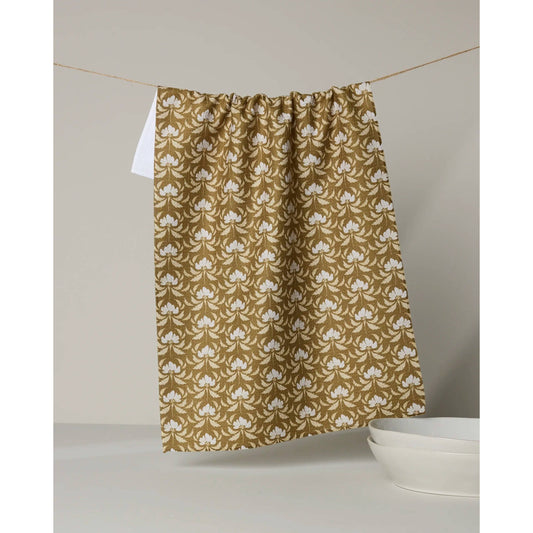 Gilded Bloom Geometry Tea Towel