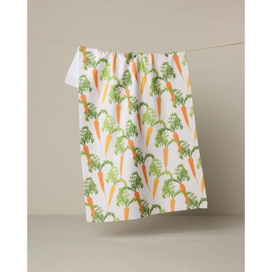 Happy Carrots Geometry Tea Towel
