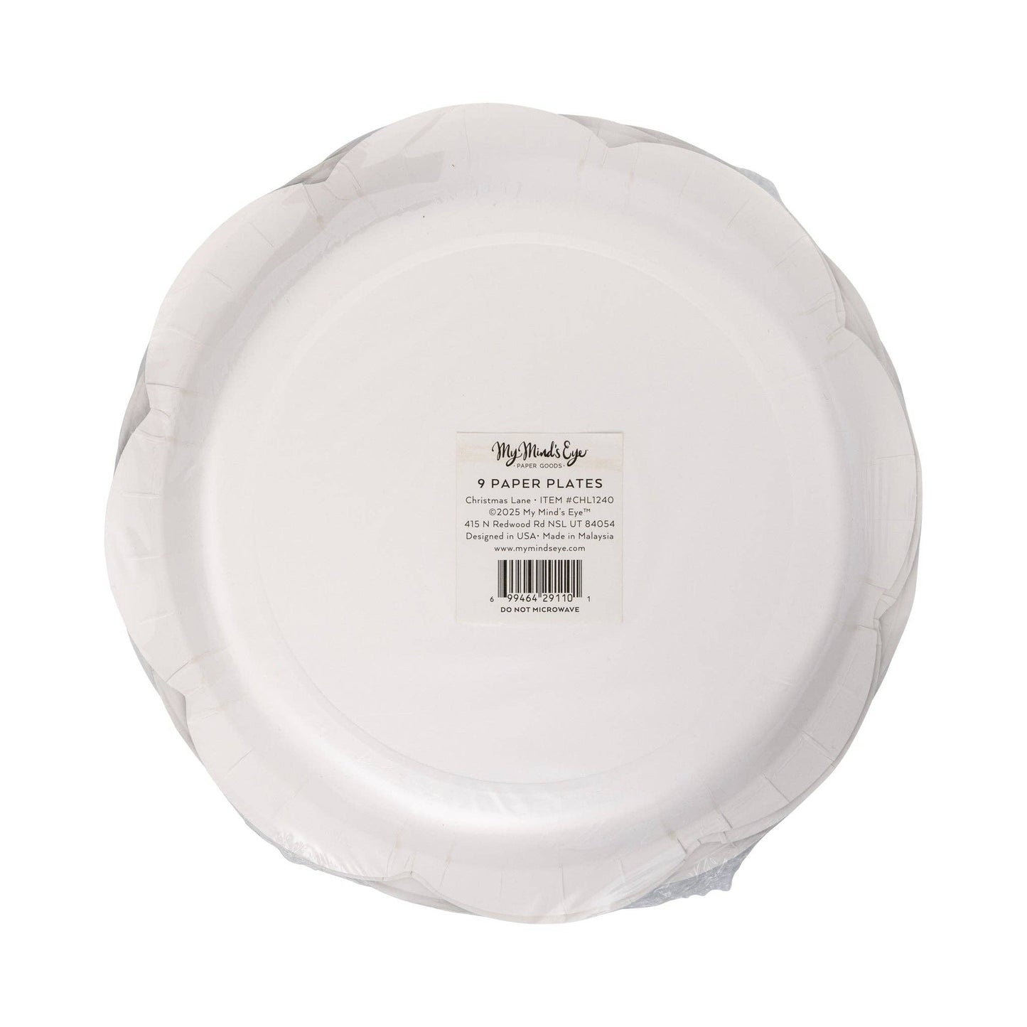 Christmas Lane Plates, Set of 9