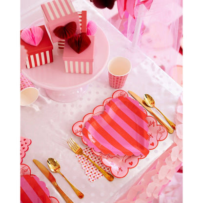 Hearts Scalloped Cocktail Napkin