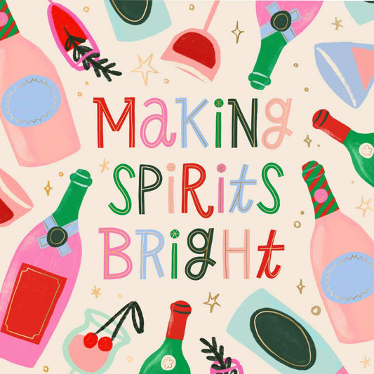 Spirits Bright Christmas Cocktail Napkins - 20ct