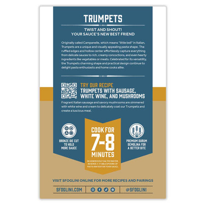 Trumpets, Organic Durum Semolina Pasta