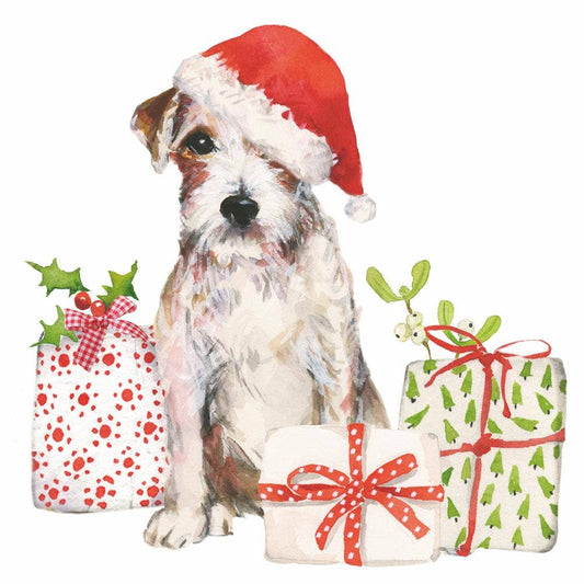 Christmas Pup Paper Napkins, Set of 20