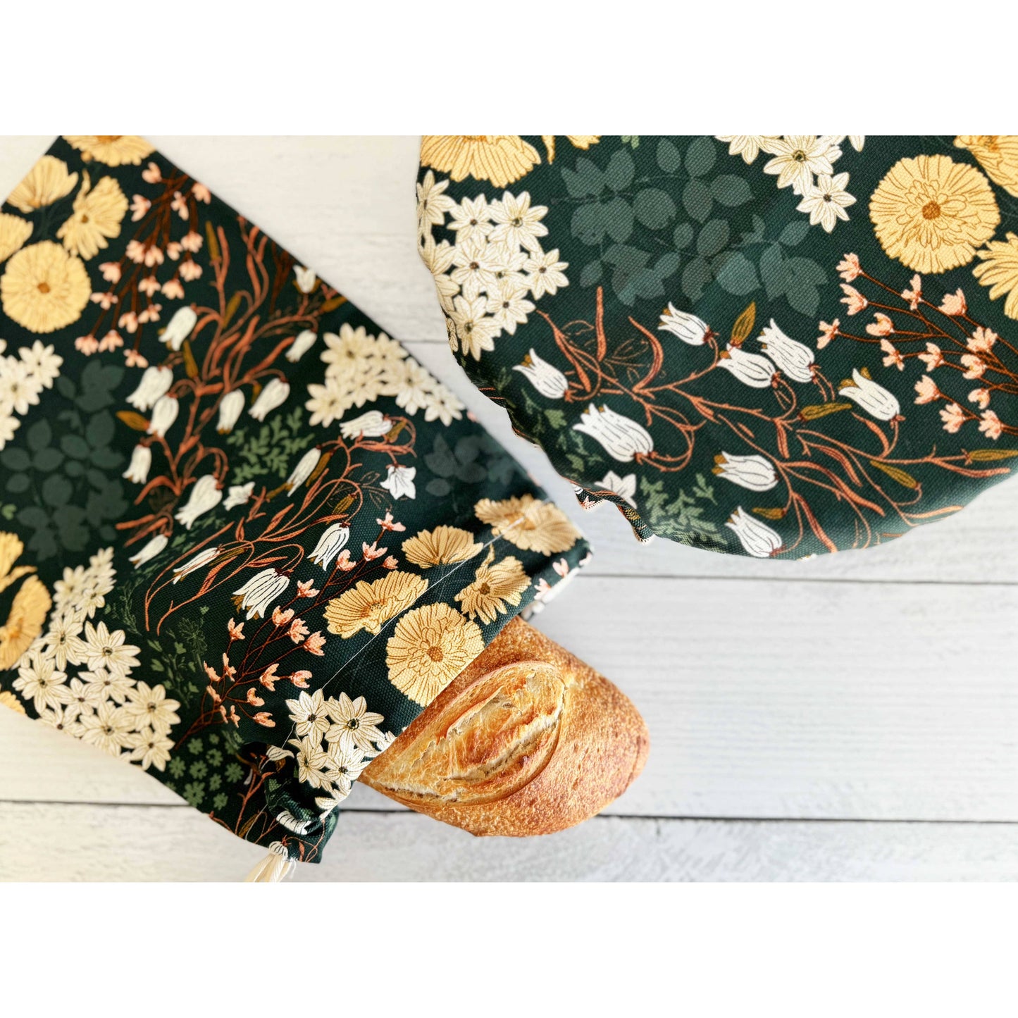 Enchanted Garden Bread Makers Set- Bread Bag and Bowl Cover