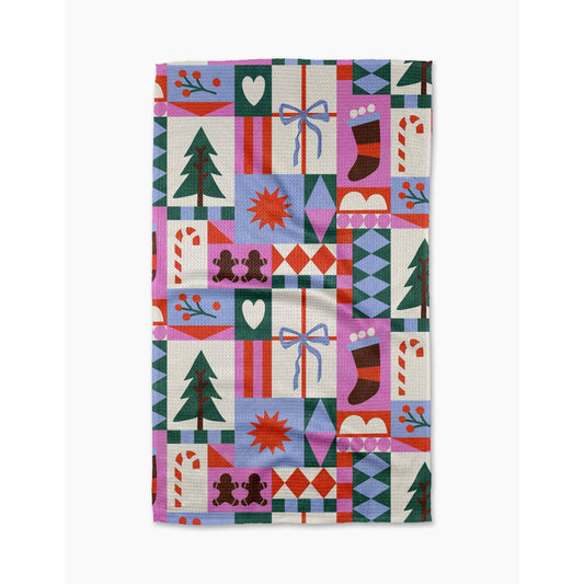 Festive Christmas Quilt Tea Towel
