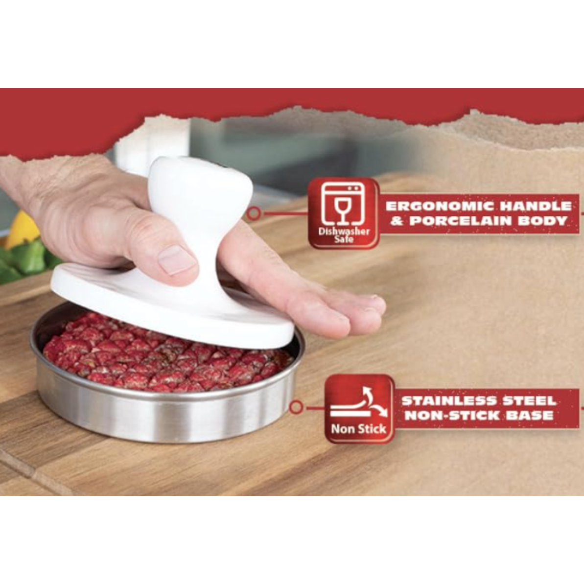 Porcelain Burger Press