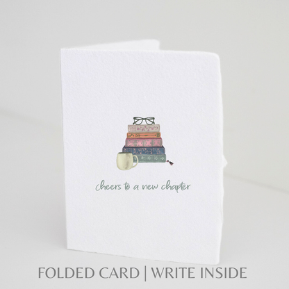 Cheers to a new chapter | Book Graduation Greeting Card