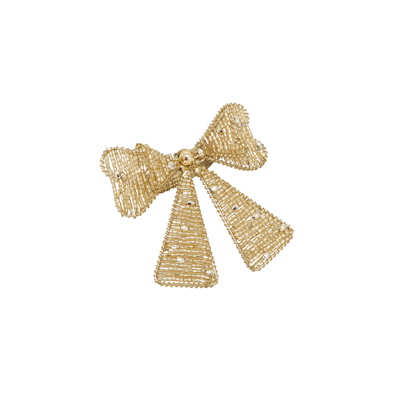 Gold Beaded Bow Napkin Ring