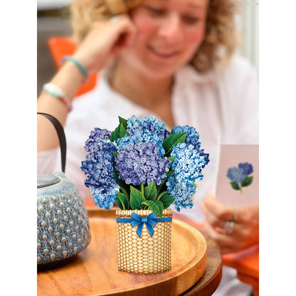 Nantucket Hydrangeas Mini Pop Up Greeting Card