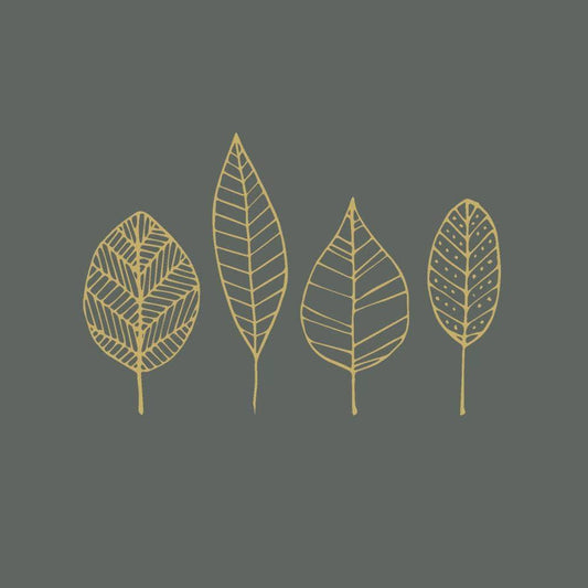 Pure Gold Leaves Paper Cocktail Napkins