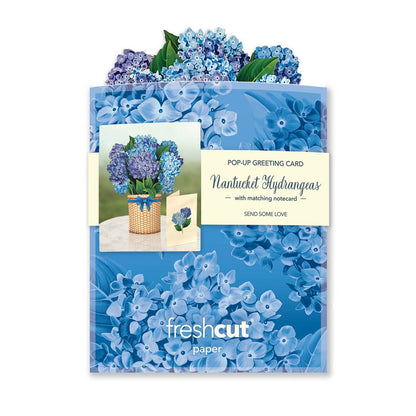 Nantucket Hydrangeas Mini Pop Up Greeting Card