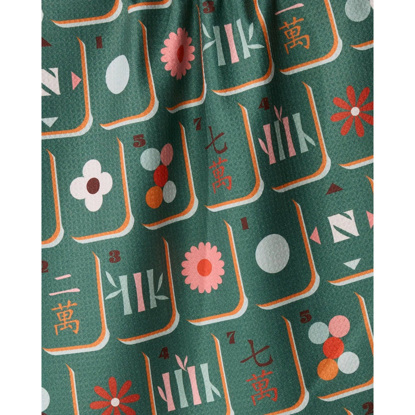 Moss Tile Toss Geometry Tea Towel
