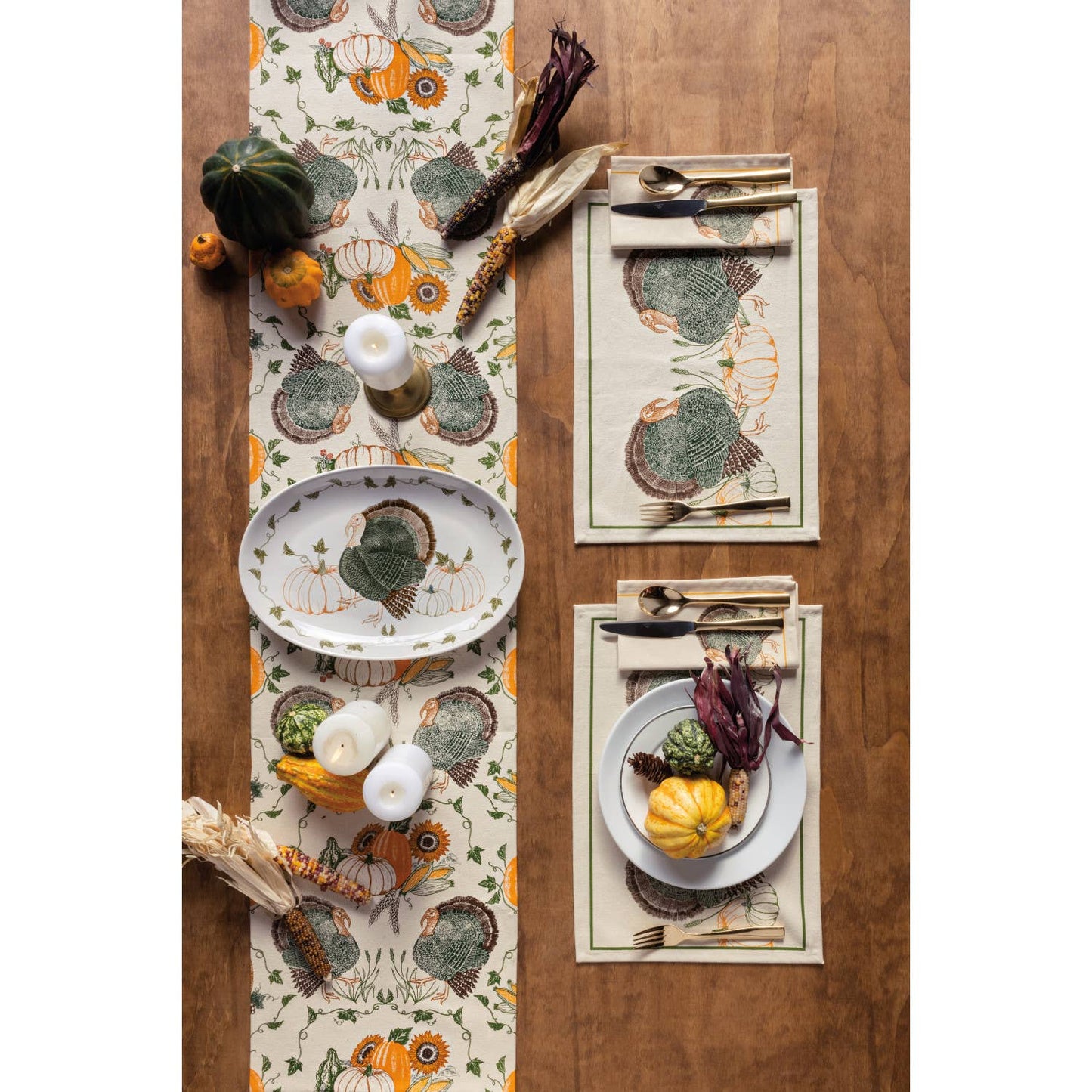 Cornucopia Thanksgiving Printed Table Runner