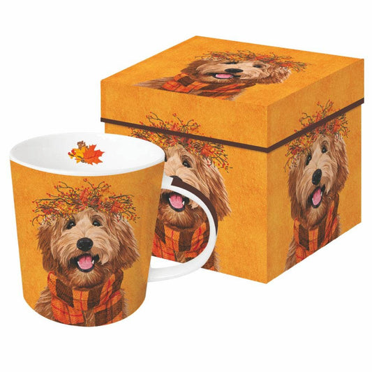 Golden Doodle Fall Coffee Mug in Gift Box
