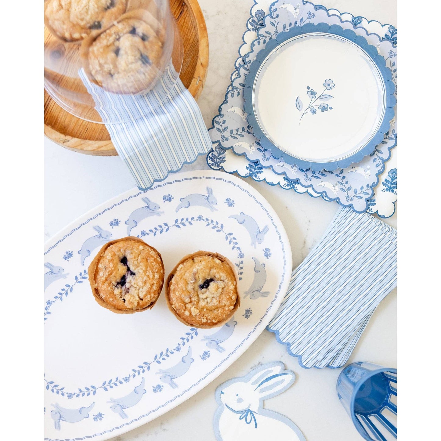 Bunny Oval Bamboo Tray