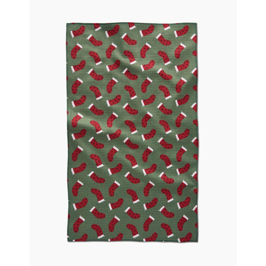Heart Stockings Geometry Tea Towel
