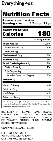 4oz Fortune Favors The Everything Candied Pecans