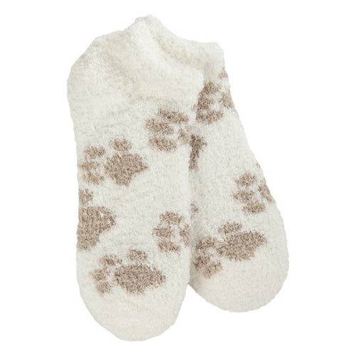 Cozy Low Sock in Stone Paw Print