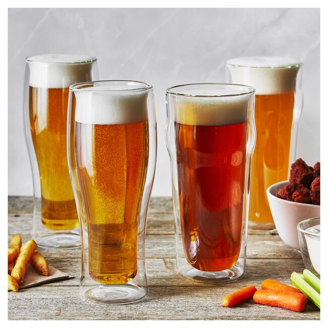 Beer Glasses, Set of 4, 14oz & 16oz
