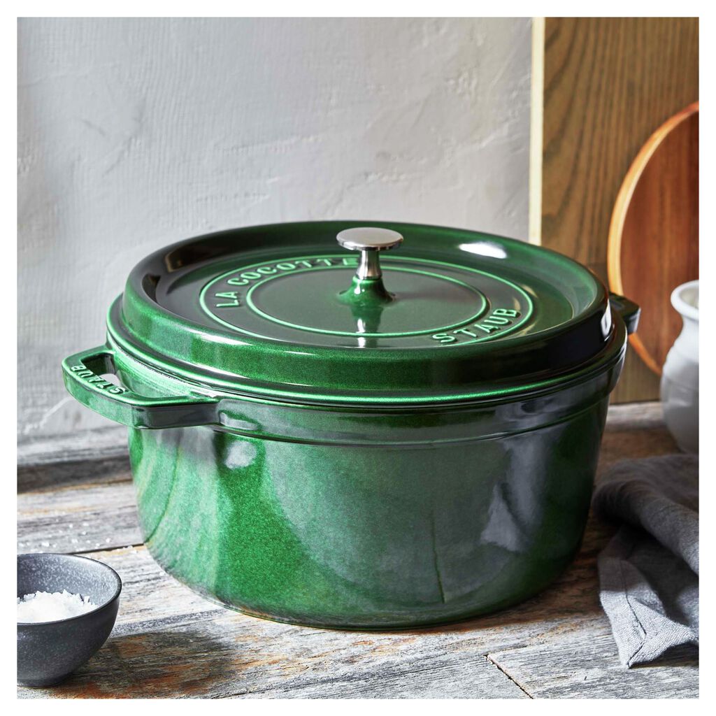 Staub 7 qt Round Dutch Oven in Basil