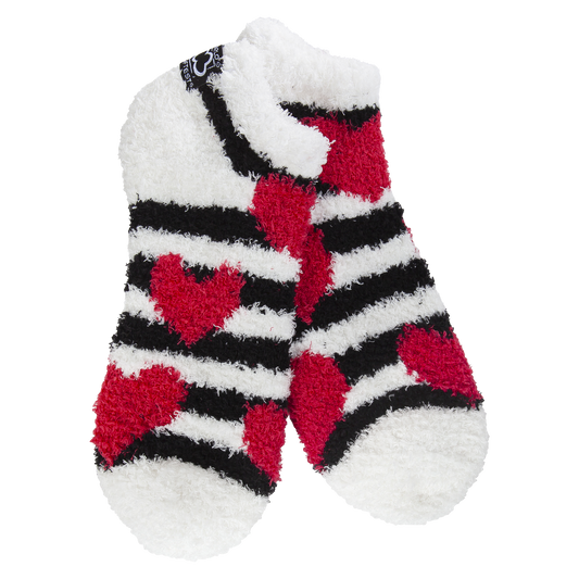 Cozy Low One Size Socks in Heart Stripe