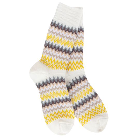 ZigZag Crew Socks in Cloud