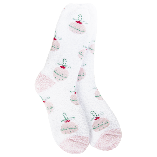 Cozy Crew Sock with Ornament Print
