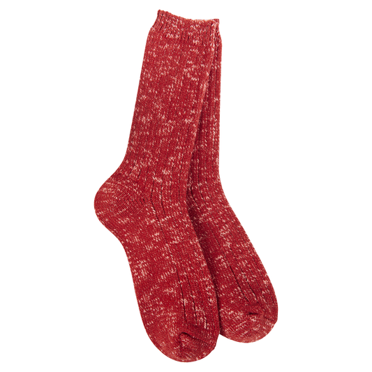 Cotton Slub Marled Crew - Strawberry