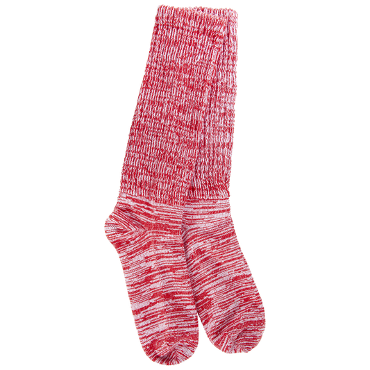Slub Slouch Crew Socks in Peppermint