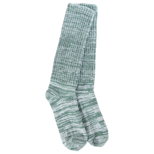 Slub Slouch Crew Socks in Spruce
