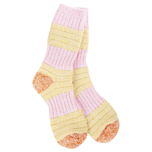 Patch Crew Socks in Pink Honey